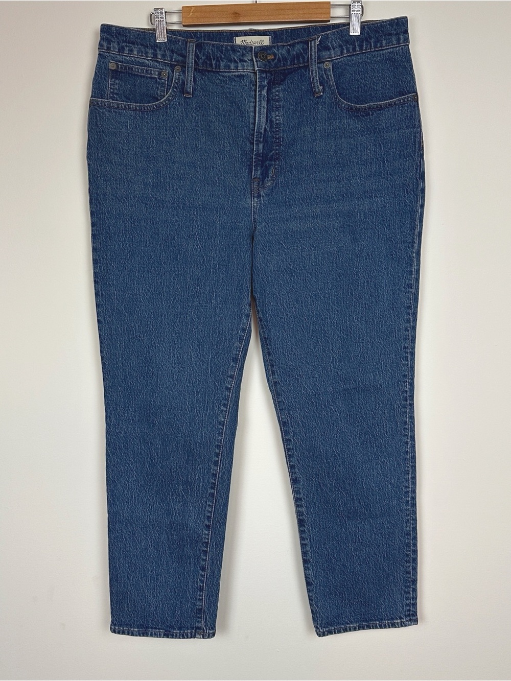Madewell The Perfect Vintage Straight Bright‎ Indigo Wash Blue Jeans 33